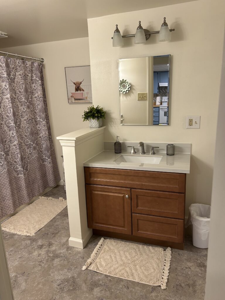 Newly remodelled bathroom by PA HomeBase construction 