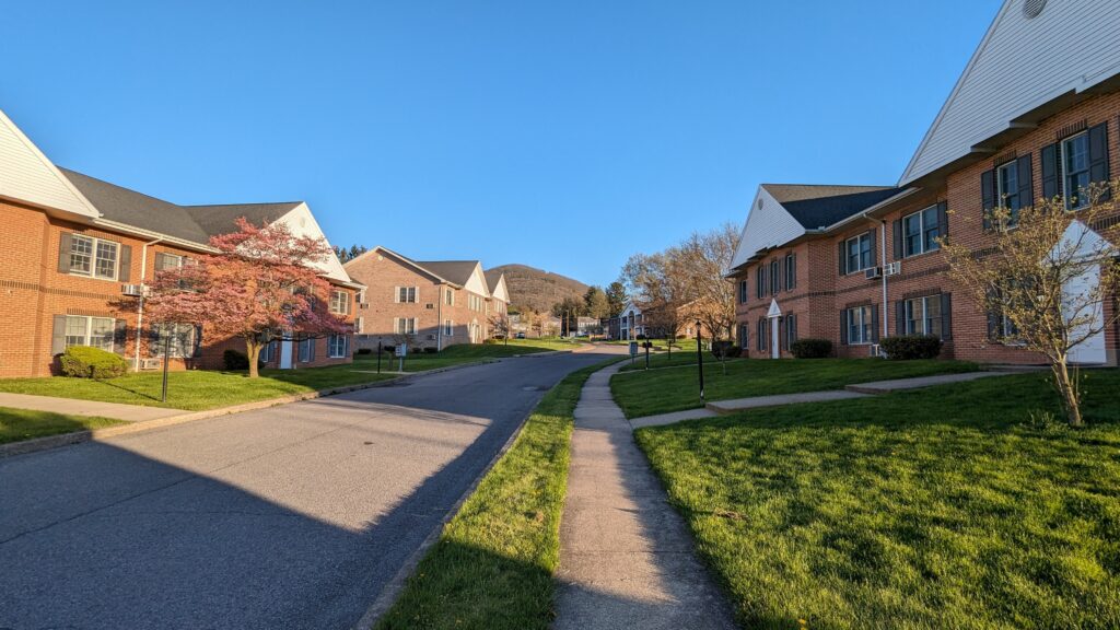Photo of Girio Terrace, the street with several of the Georgetown Manor PA apartment buildings in South Williamsport Pennsylvania